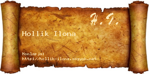 Hollik Ilona névjegykártya